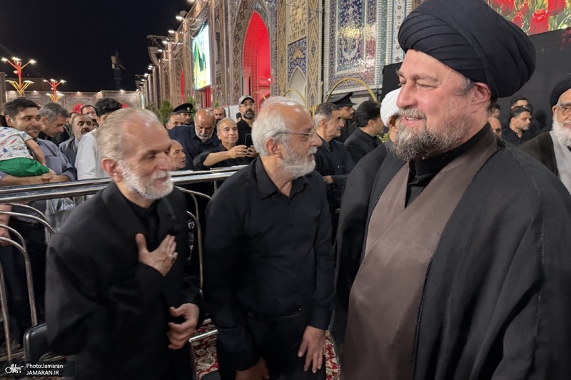 حضور آیت الله سید حسن خمینی در مراسم بزرگداشت رهبر شهید انقلاب در حرم مطهر رضوی
