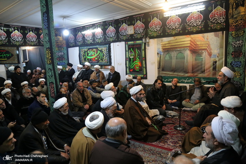 عزاداری شهادت حضرت فاطمه(س) در بیت آیت الله دوستی زنجانی با حضور سید حسن خمینی