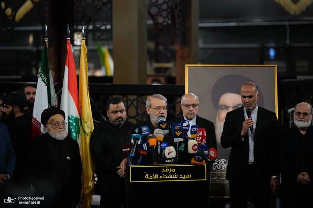 حضور علی لاریجانی بر مزار شهید سید حسن نصرالله / گزارش تصویری