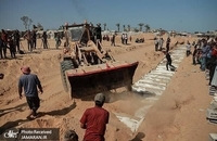 ۵۴ شهید مجهول الهویه امروز در غزه به خاک فلسطین سپرده شدند  (1)