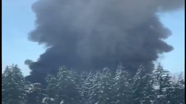 وقوع آتش سوزی مهیب در پی انحراف قطار حامل نفت در واشنگتن 