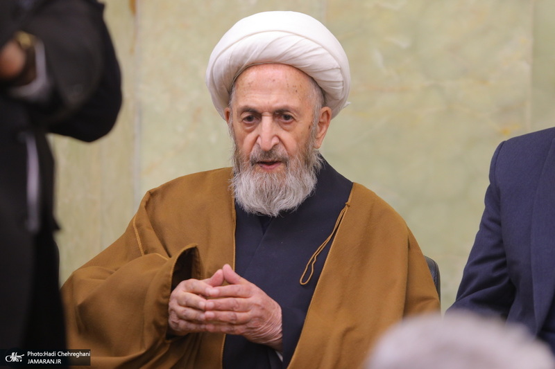 مراسم بزرگداشت شهیدان «علی رازینی» و «محمد مقیسه» در مسجد اعظم قم‎ - آیت الله سبحانی