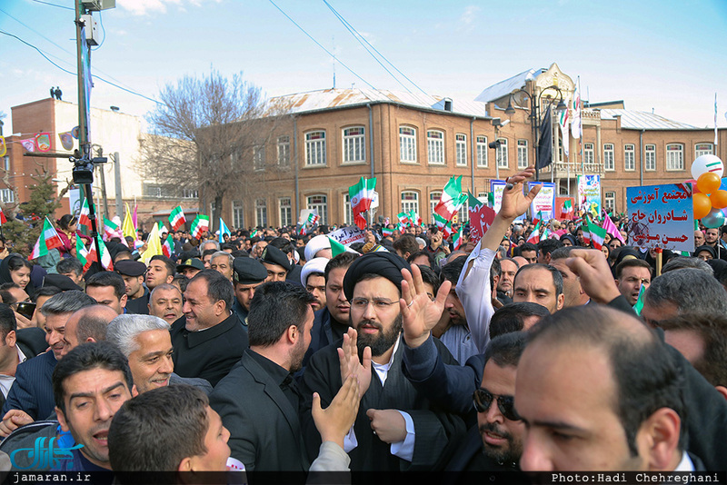 حضور سید علی خمینی در راهپیمایی 22 بهمن 