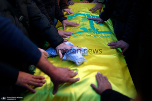 مراسم تشییع شهدای حزب الله در بیروت