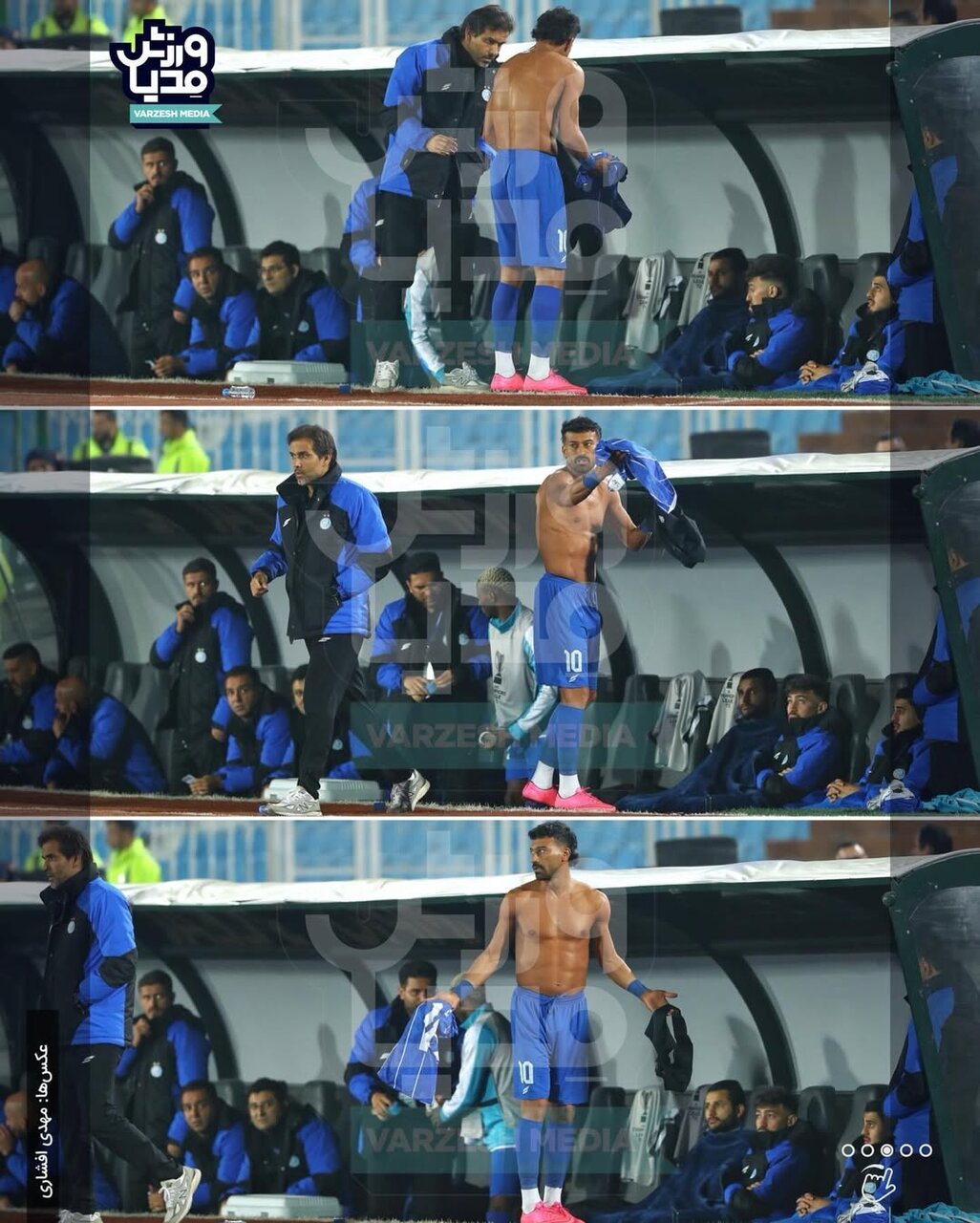 عصبانیت رضاییان از تصمیم ساپینتو/ رامین پیراهن استقلال را پرت کرد! +تصاویر