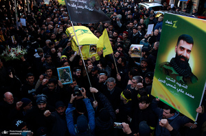مراسم تشییع شهدای حزب الله در بیروت