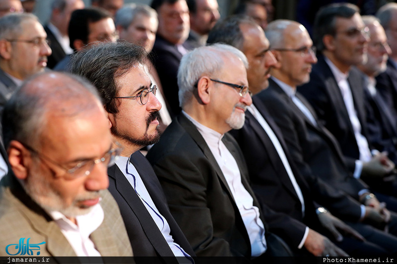 دیدار وزیر امور خارجه، سفیران و مسئولان نمایندگی‌های ایران در خارج از کشور با رهبر معظم انقلاب