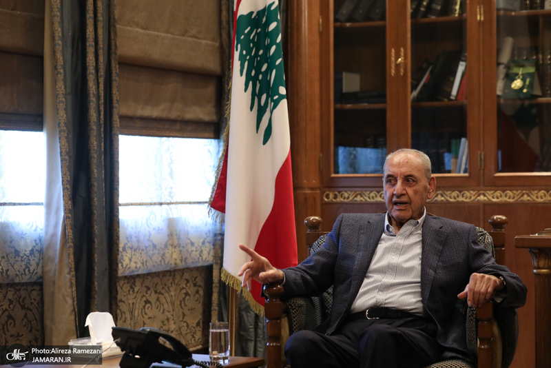 دیدار علی لاریجانی با رییس مجلس لبنان