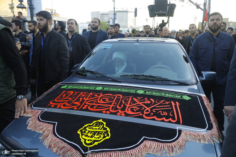 دسته عزاداری شهادت حضرت علی (ع) با حضور آیت‌الله العظمی وحید خراسانی
