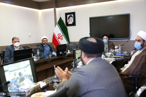 دیدار سرپرست موسسه تنظیم و نشر آثار امام خمینی(س) با مدیر حوزه علمیه خراسان / سید مصباح عاملی