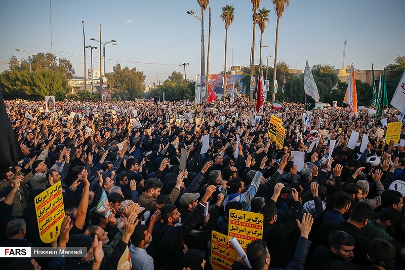 تشییع باشکوه پیکر مطهر شهید حاج قاسم سلیمانی در اهواز