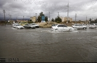 آب گرفتگی پس از باران شدید در شیراز