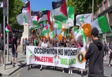 تظاهرات همبستگی با مردم فلسطین در دوبلین ایرلند + فیلم