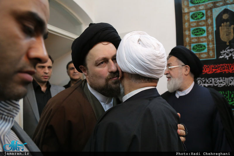 حضور سید حسن خمینی در منزل مرحوم حاج شيخ محمد حسن قرهى(ره)