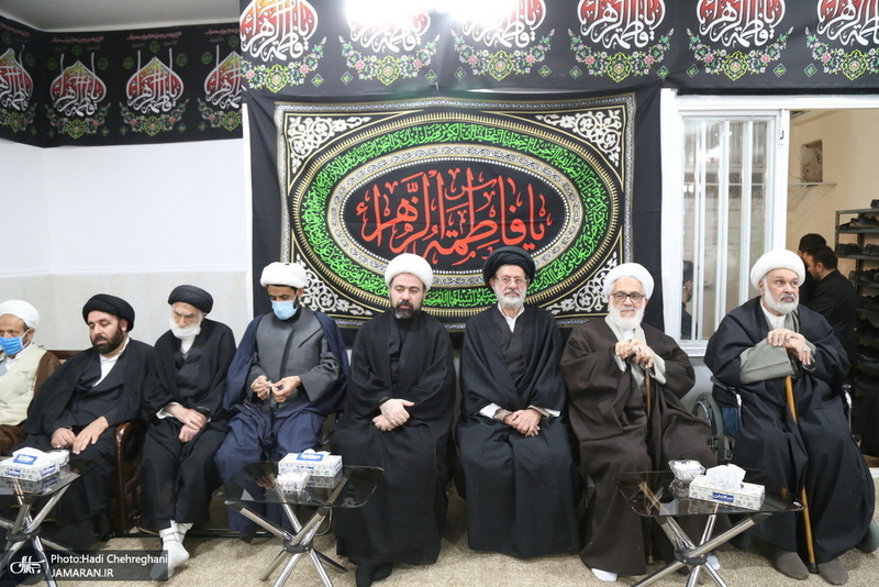 عزاداری شهادت حضرت فاطمه(س) در بیت آیت الله دوستی زنجانی با حضور سید حسن خمینی