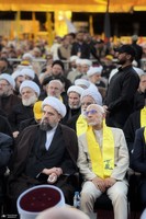 حضور علی لاریجانی در مراسم اولین سالگرد شهادت سید حسن نصرالله (ره)