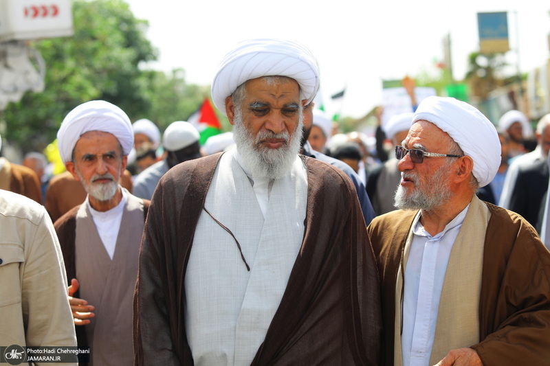 راهپیمایی نمازگزاران قمی در محکومیت جنایات رژیم صهیونیستی