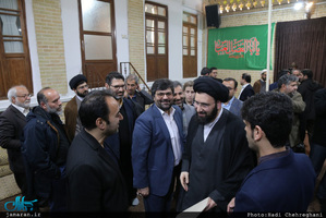 مدیرکل ارشاد و جمعی از اهالی رسانه قم با سید علی خمینی دیدار کردند