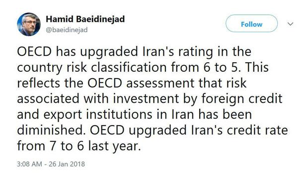 بهبود اوضاع ایران طبق رتبه‌بندی سازمان توسعه و همکاری اقتصادی