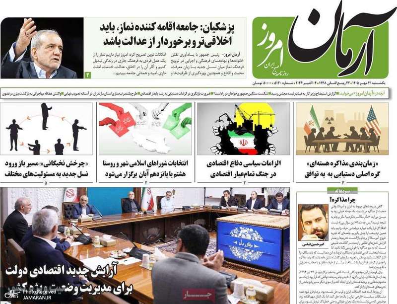 گزیده روزنامه های 12 مهر 1405
