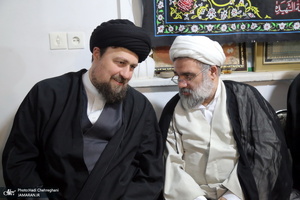 عزاداری شهادت حضرت فاطمه(س) در بیت آیت الله دوستی زنجانی با حضور سید حسن خمینی