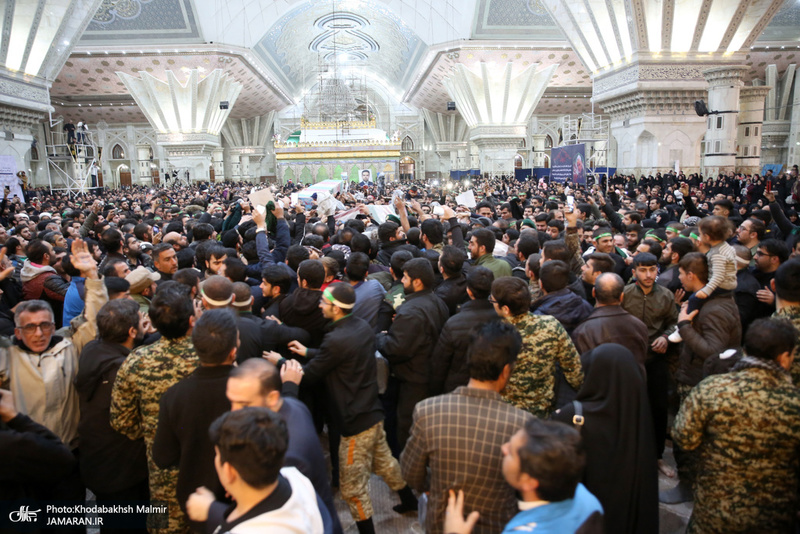 وداع با پیکر مطهر دو شهید مقاومت در حرم مطهر امام خمینی (س)