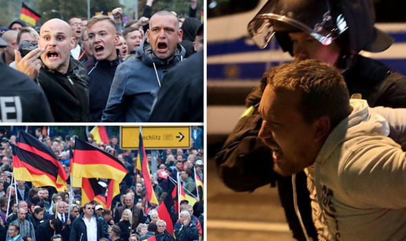 تصاویر/ تظاهرات حامیان و مخالفان مهاجران در آلمان