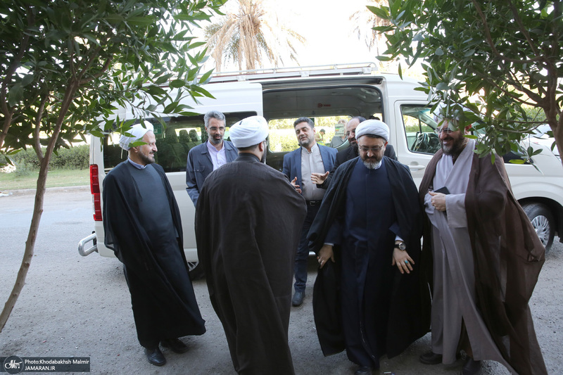 دیدار علی کمساری با شیخ الهاشمی رئیس موسسه الغری در نجف