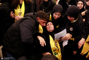 مراسم تشییع شهدای حزب الله در بیروت