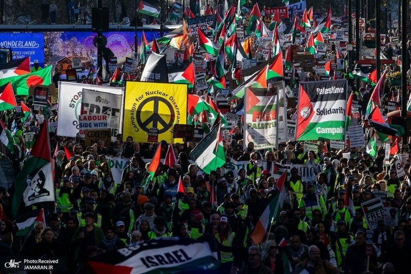راهپیمایی هزاران انگلیسی در حمایت از مردم فلسطین