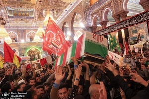 تشییع باشکوه شهیدان سردار قاسم سلیمانی و ابومهدی المهندس در کربلا و نجف