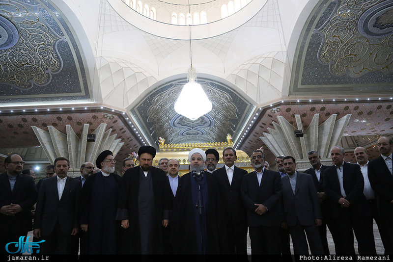 تجدید میثاق رئیس جمهور و هیات دولت با آرمان حضرت امام(س) 