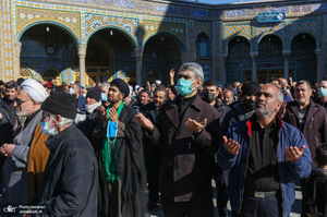 دسته عزاداران فاطمی به دعوت آیت الله العظمی صافی گلپایگانی