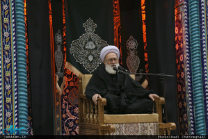 عزاداری اباعبدالله الحسین(ع) در بیت آیت الله العظمی جوادی آملی با حضور سید علی خمینی