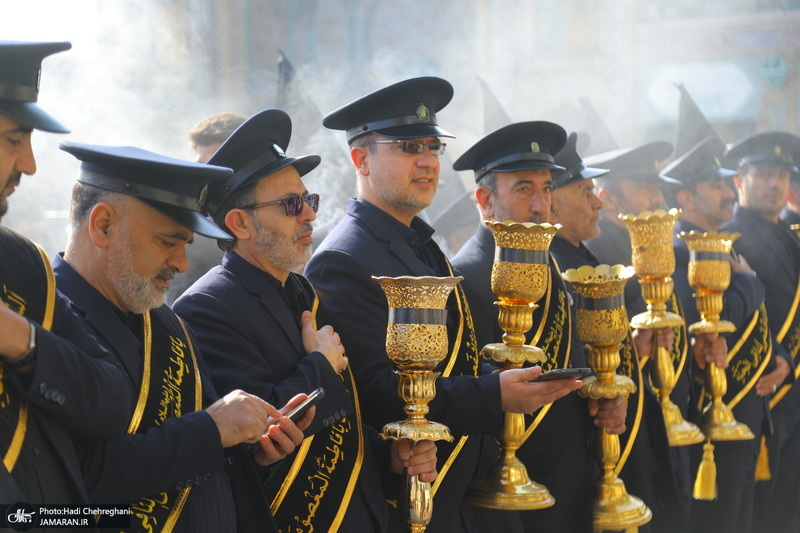مراسم عزاداری خادمان حرم حضرت معصومه (س) در روز شهادت امام موسی کاظم (ع)‎