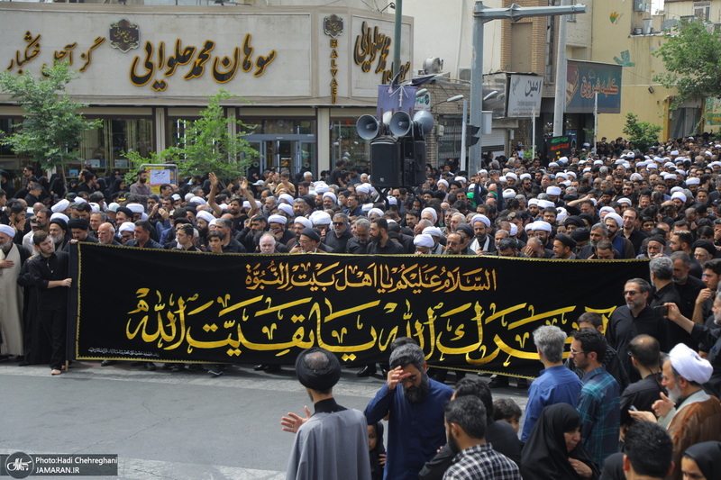 دسته عزای شهادت امام صادق(ع) با حضور آیت الله العظمی وحید خراسانی