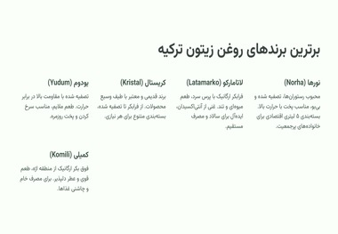 بهترین روغن زیتون ترکیه | برندهای محبوب روغن زیتون ترکیه در ایران 