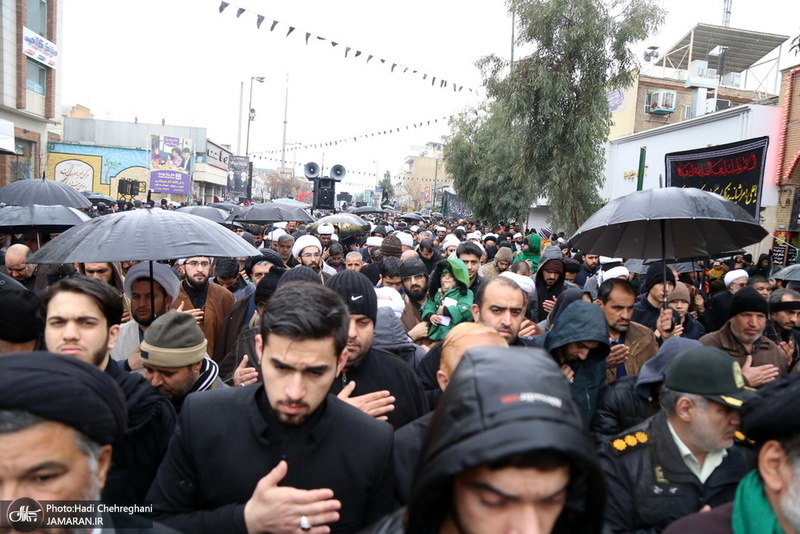 دسته عزاداری روز شهادت حضرت زهرا(س) با حضور آیت الله العظمی وحید خراسانی