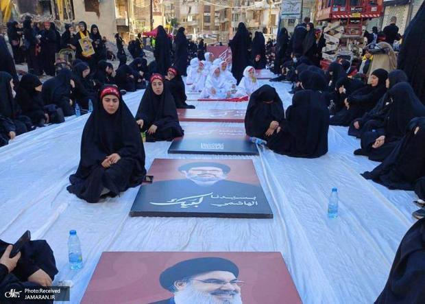 گزارش تصویری/ مراسم روز عاشورا در محل شهادت سید حسن نصرالله در ضاحیه جنوبی بیروت