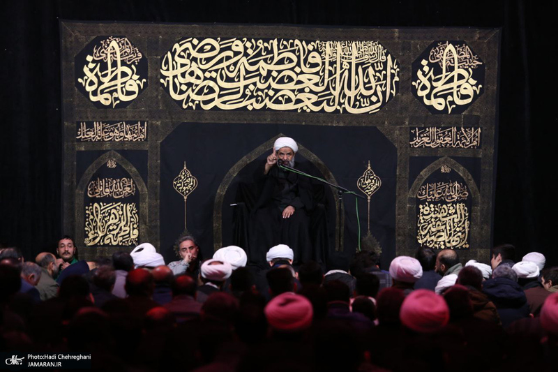 دسته عزاداری روز شهادت حضرت زهرا (س) با حضور آیت الله العظمی وحید خراسانی