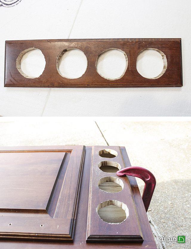 نصب قسمت جا مدادی به بدنه اصلی میز تحریر چوبی 