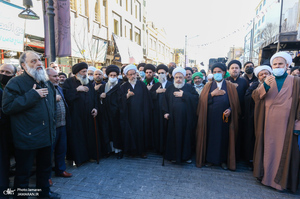 دسته عزاداران فاطمی به دعوت آیت الله العظمی صافی گلپایگانی