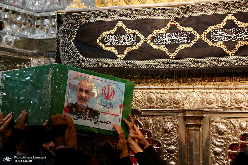 مراسم تشییع پیکر شهیدان سردار حسین سلامی و مسعود شانه ای