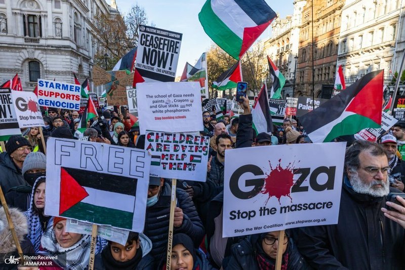 راهپیمایی هزاران انگلیسی در حمایت از مردم فلسطین