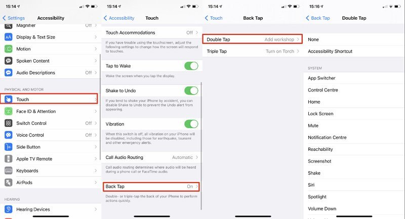 ضربه زدن به پشت آیفون در iOS 14.