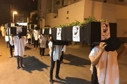 حمله نیروهای بحرینی به مراسم تشییع نمادین شهدای الدراز