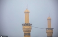 هوای مه‌آلود بین‌الحرمین در کربلای معلی (1)