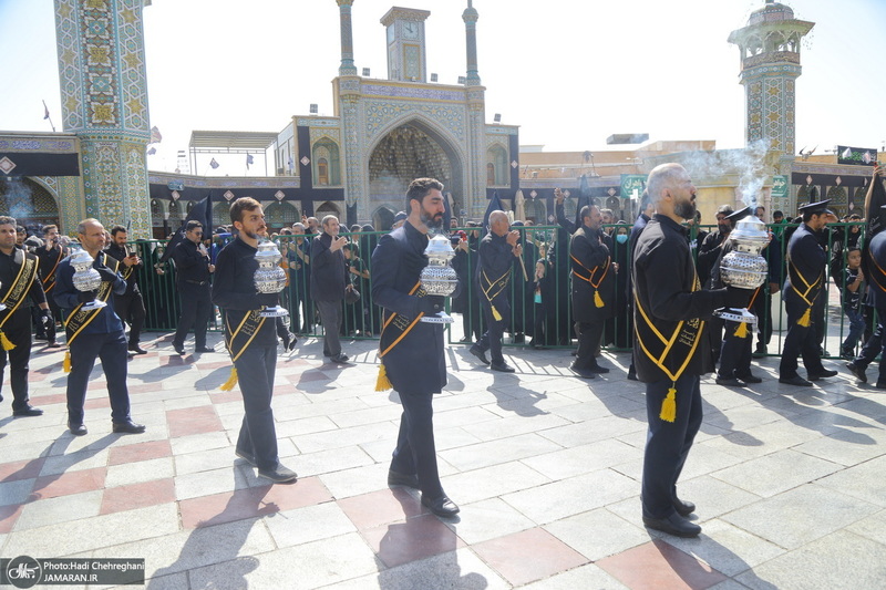 دسته عزاداری خادمین حرم حضرت معصومه (س) در روز شهادت امام رضا (ع)