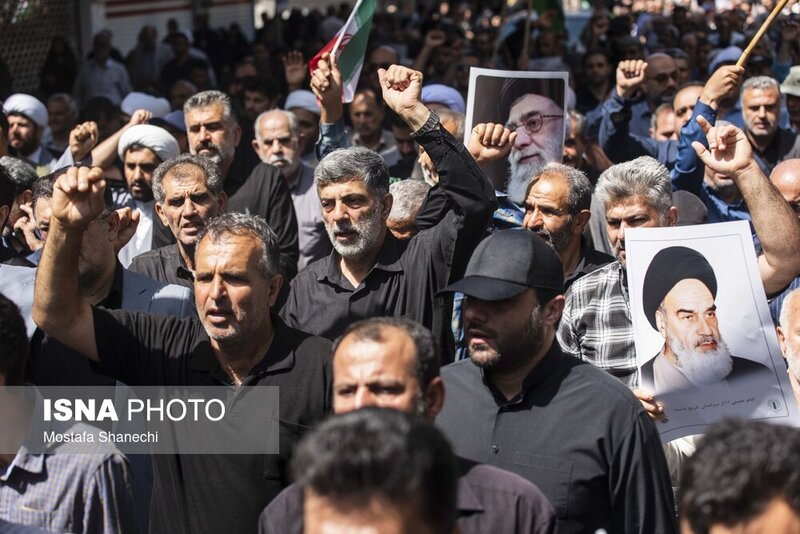 تشییع پیکر مطهر خانواده شهید حمله تروریستی رژیم صهیونیستی در ساری