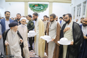 مراسم جشن عید غدیر و عمامه‌گذاری طلاب در بیت مراجع  تقلید و علما